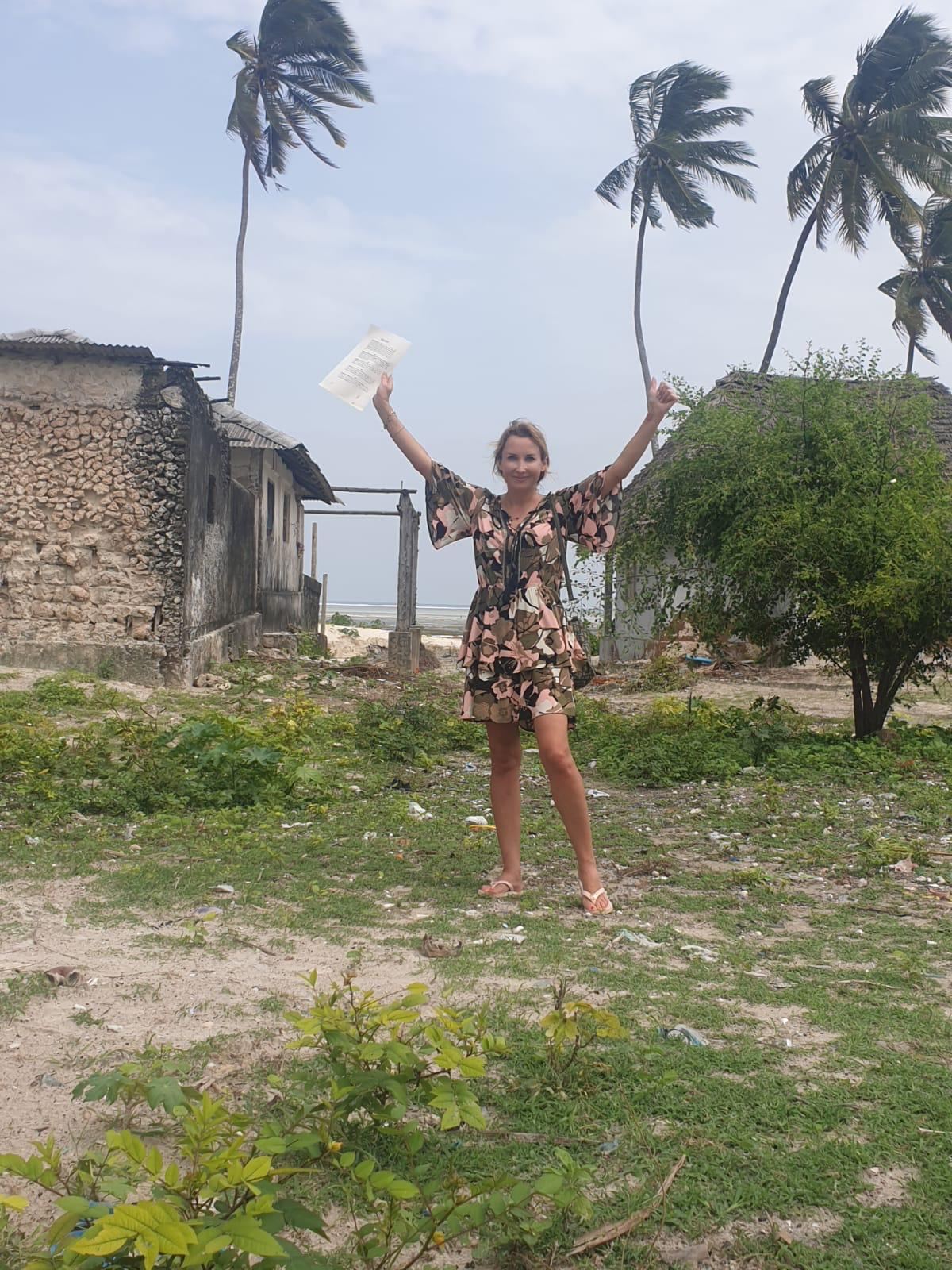 The day she signed for the land